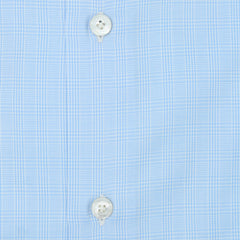 Classic shirt Napoli 170 a due cotton Giza45 Light blue checks. Without Arriccio