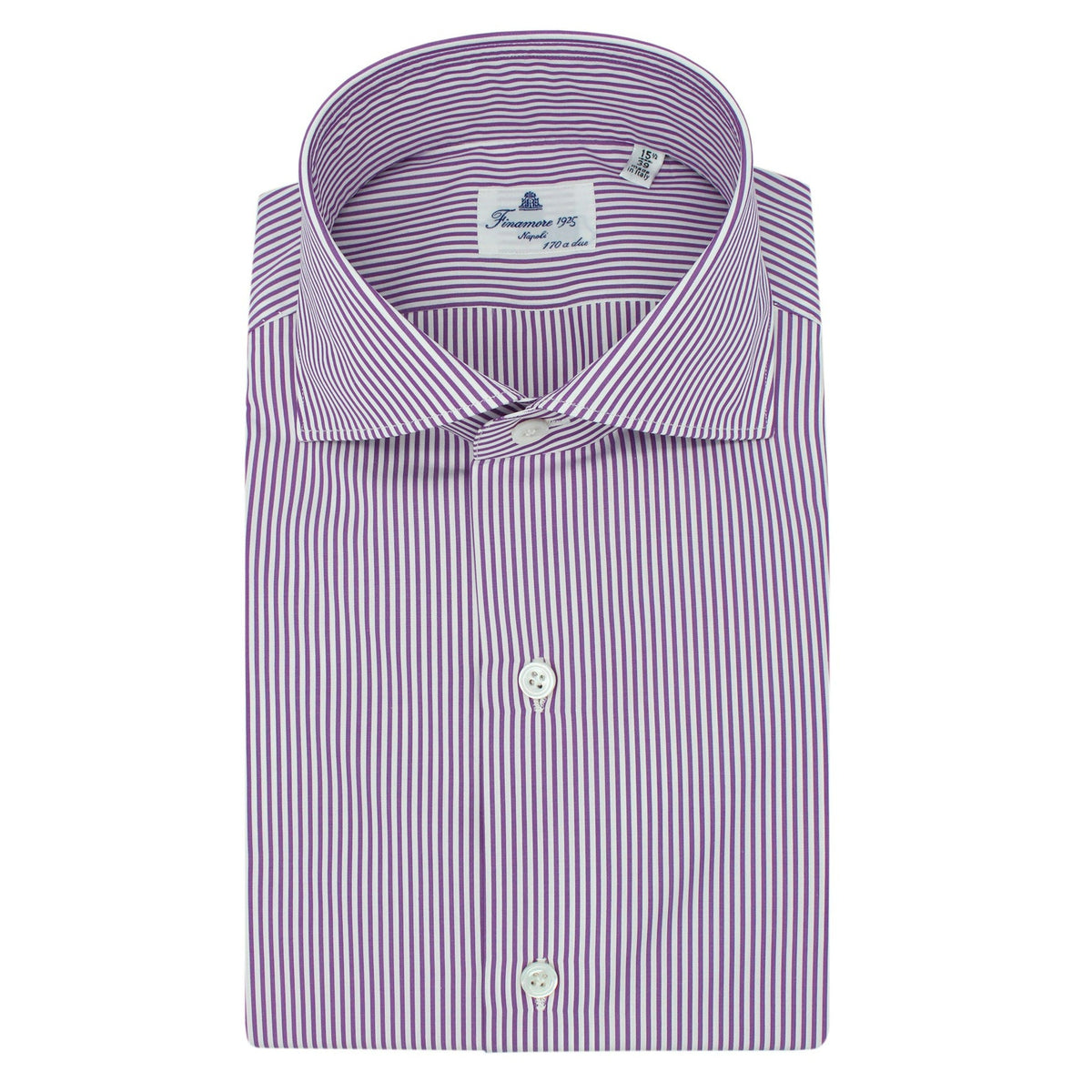 Shirt Milano 170 a 2 slim fit cotton with purple stripes