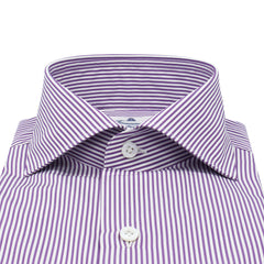 Shirt Milano 170 a 2 slim fit cotton with purple stripes