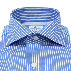 Classic slim fit 170 a due shirt in Egyptian cotton giza 45. Blue striped