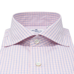 Classic Naples 170 a due check pink shirt. Egyptian giza cotton 45