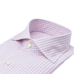 Classic Naples 170 a due check pink shirt. Egyptian giza cotton 45