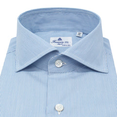 Light blue striped giza 45 micro cotton shirt Napoli 170 a due