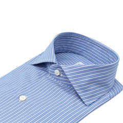 Classic regular shirt Napoli cotton giza 45 170 a due striped blue