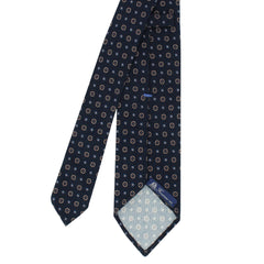 Anversa hand-finished silk and wool tie. Blue with micro patterns