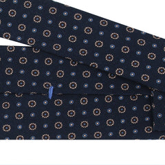 Anversa hand-finished silk and wool tie. Blue with micro patterns