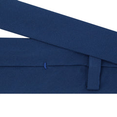 Anversa hand-finished wool and cotton tie. Single colour Blue