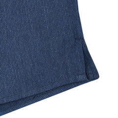 Underwear boxer shorts in blue herringbone cotton and cashmere. Carlo Riva