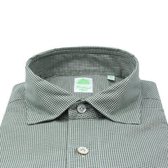 Gaeta regular sport shirt in green micro check cotton