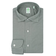 Gaeta regular sport shirt in green micro check cotton