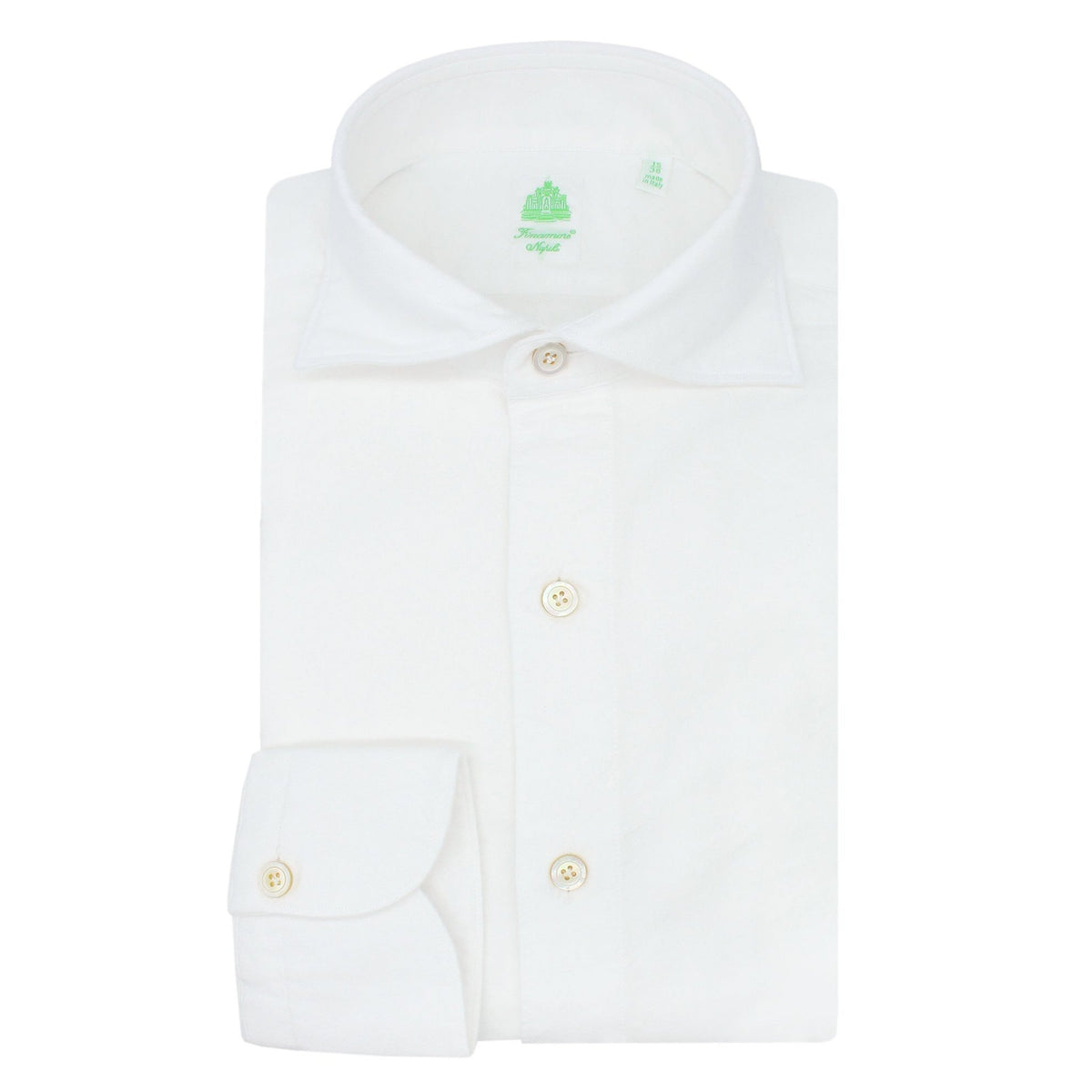 Gaeta regular sport shirt in white flannel