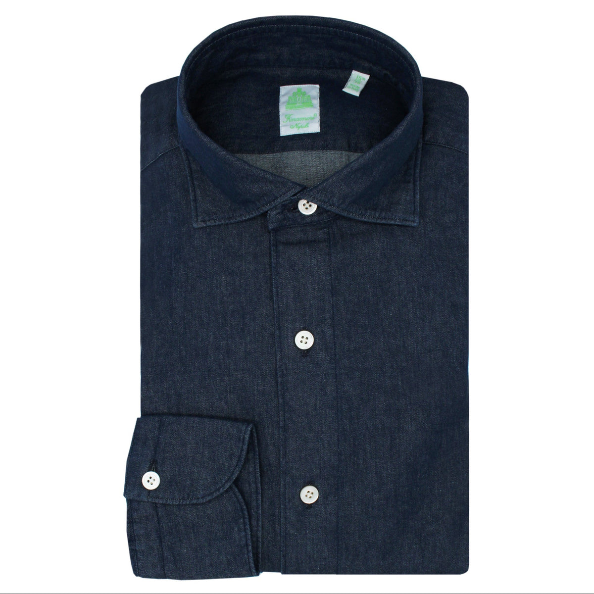 Gaeta regular sports shirt in blue cotton denim