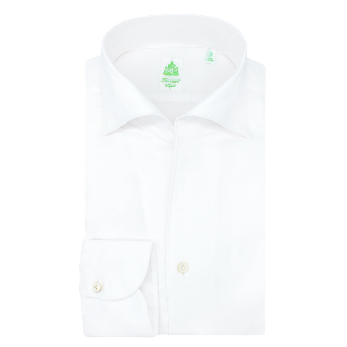 Gaeta regular sport shirt ustica collar in white cotton