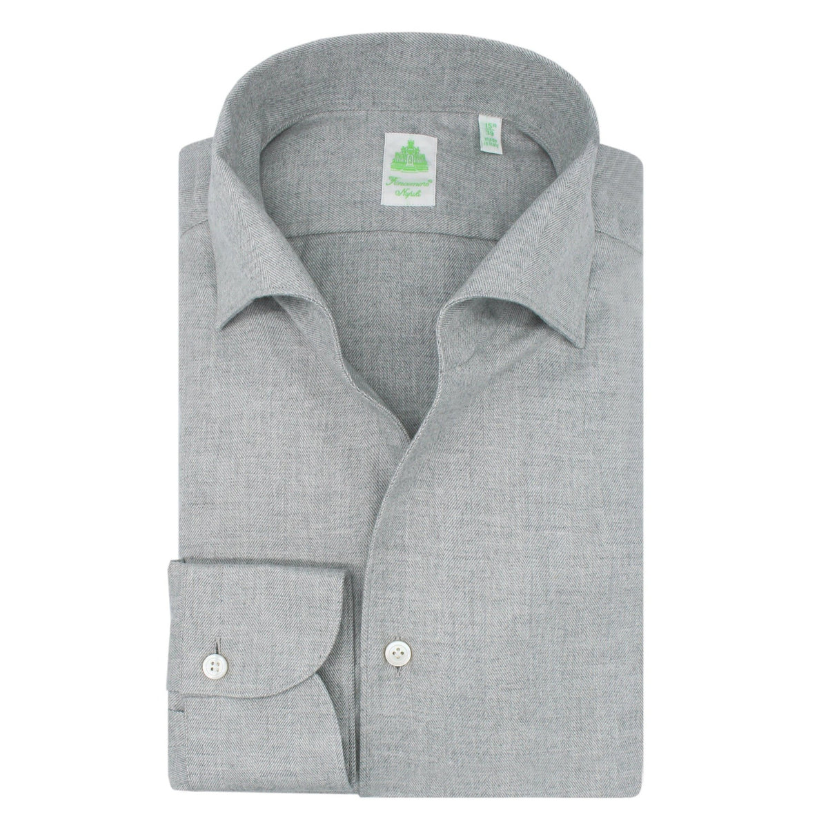 Green regular sports shirt Gaeta with ustica collar.