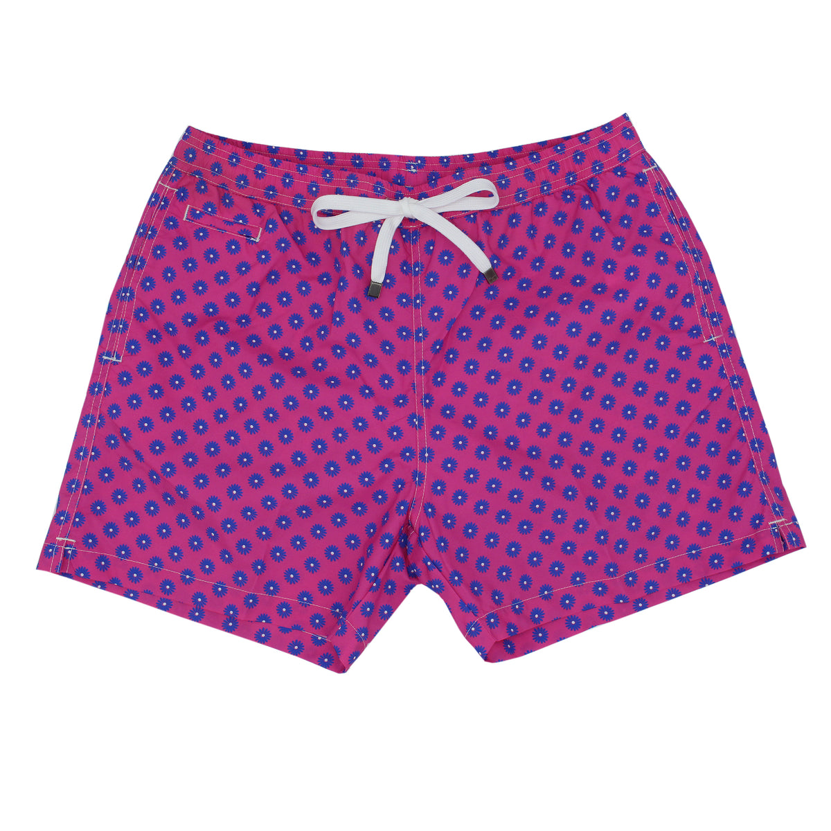 Red or Pink swimming costume with blue flowers. Quick-drying