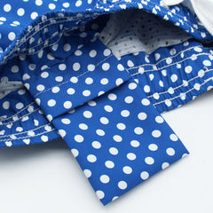 Blue and white dots beachwear. Quick-drying and multi- pockets