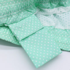 Light green beachwear with dots. Quick-drying and multi- pockets