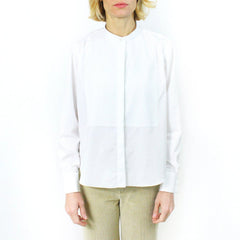 LUCE Tuxedo white cotton shirt, with pleated bib