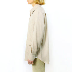 Marina women's shirt in Alumo cotton and cashmere fabric with front pockets.