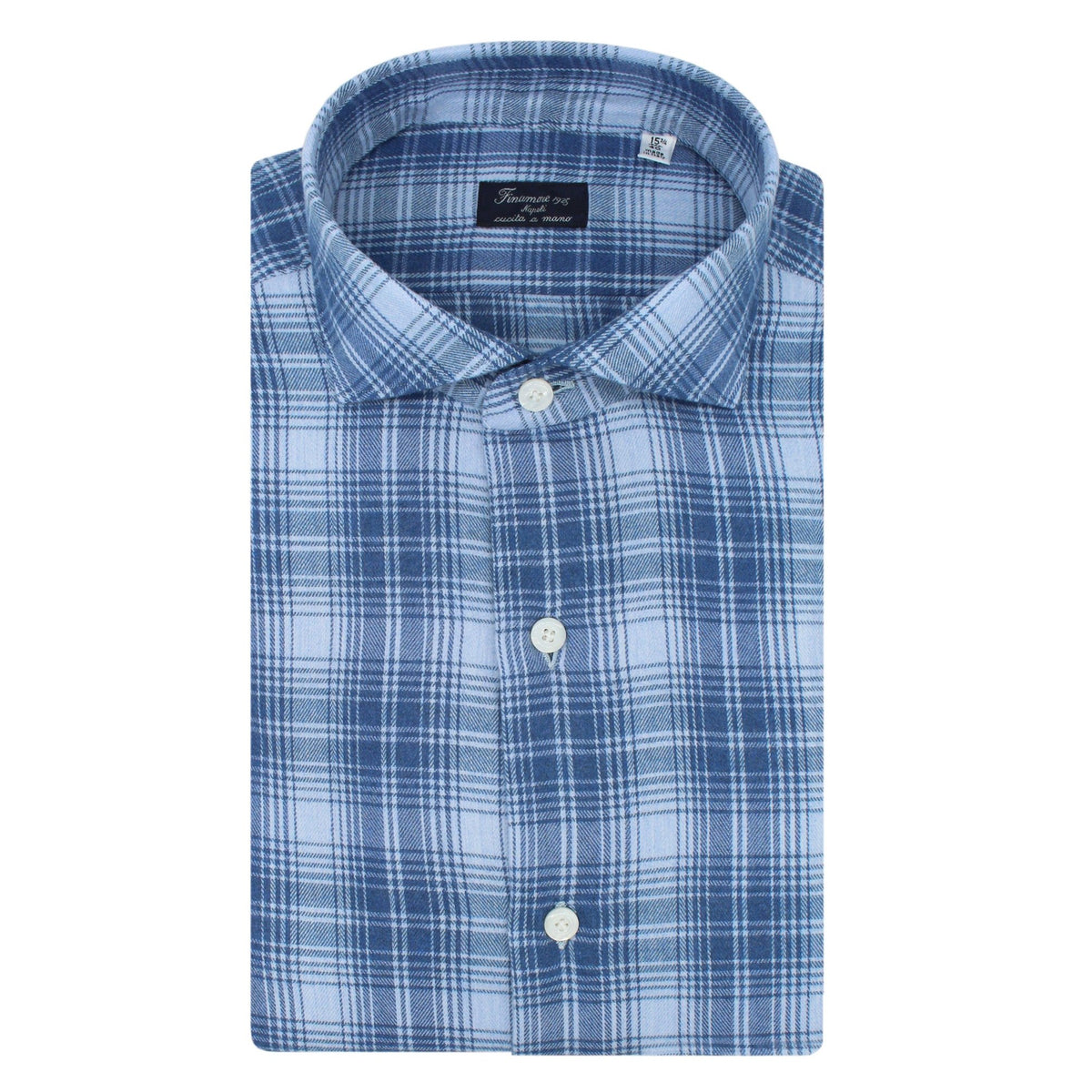 Classic slim fit Milano blue checked shirt