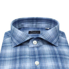 Classic slim fit Milano blue checked shirt