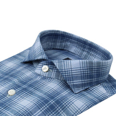 Classic slim fit Milano blue checked shirt