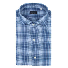 Classic slim fit Milano blue checked shirt