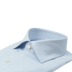 Milano classic slim fit cotton pique shirt with light blue details