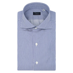 Classic Milano slim fit cotton twill striped blue shirt