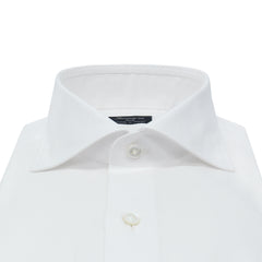 White cotton classic slim fit Milano shirt with French collar