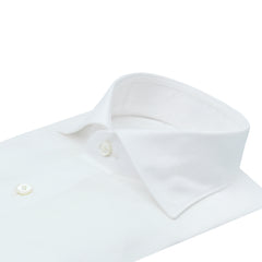 White cotton classic slim fit Milano shirt with French collar