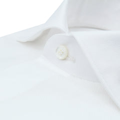 White cotton classic slim fit Milano shirt with French collar