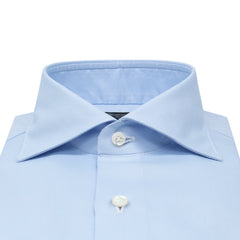 White cotton classic slim fit Milano shirt with French collar