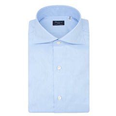 White cotton classic slim fit Milano shirt with French collar