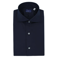 Classic Milano slim fit stretch blue shirt