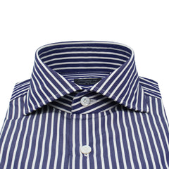 Classic Napoli wide-striped cotton shirt blue