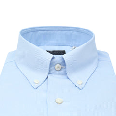 Classic regular Naples shirt in light blue royal cotton twill