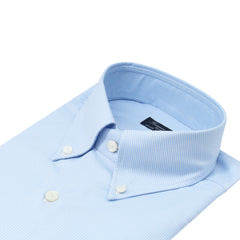 Classic regular Naples shirt in light blue royal cotton twill