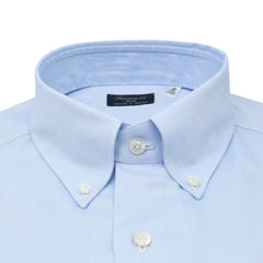 Classic regular Napoli cotton pin point shirt light blue