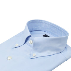 Classic regular Napoli cotton pin point shirt light blue