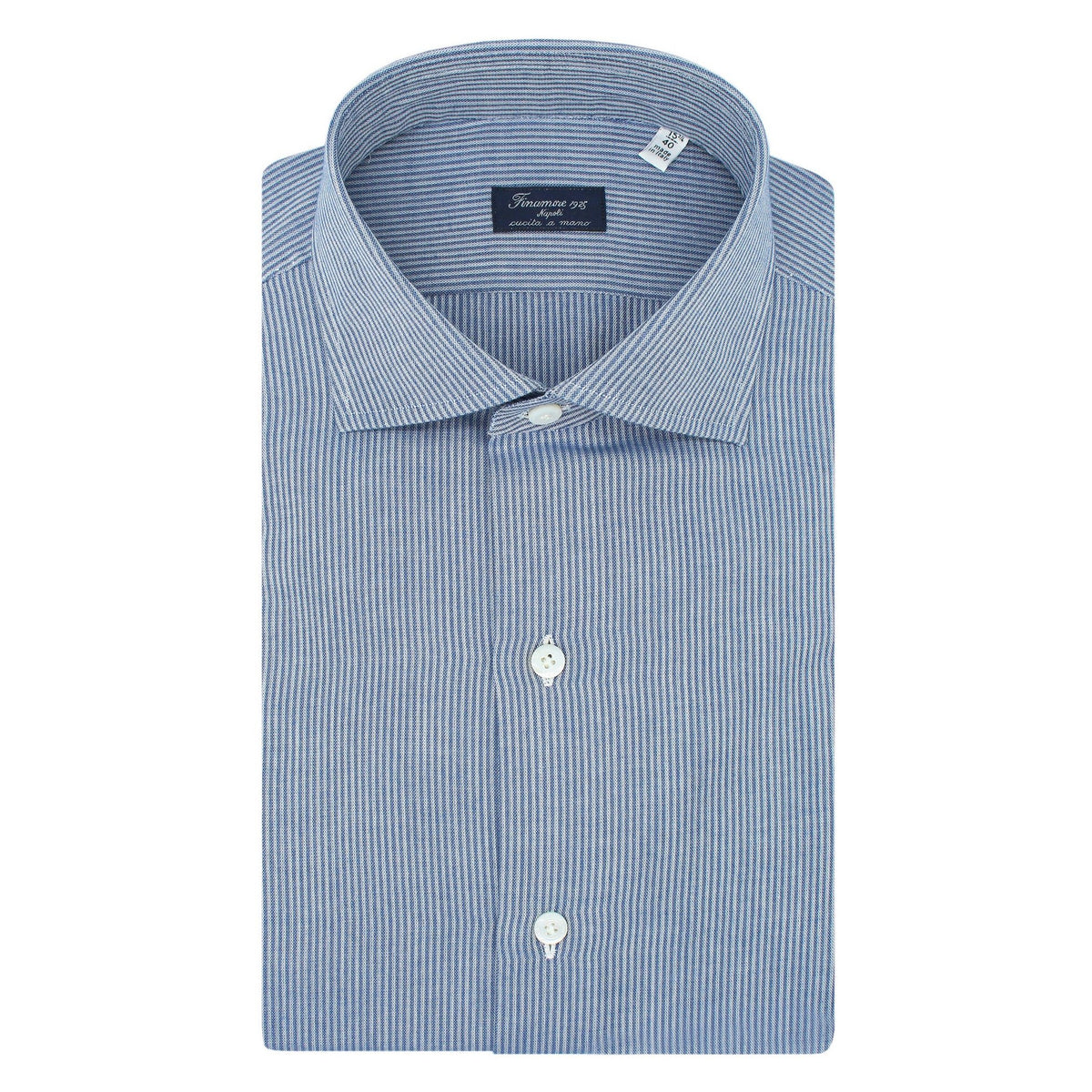 Classic striped cotton and cashmere Napoli shirt. Carlo Riva fabric