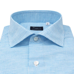 Classic Napoli linen and cotton checked shirt. Carlo Riva