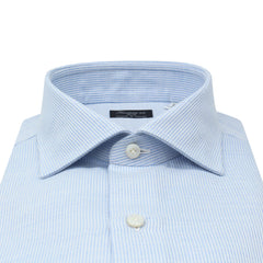 Classic Napoli silk and cotton striped shirt. Carlo Riva fabric