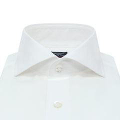 Classic Napoli cotton shirt Sea Island White and Light Blue