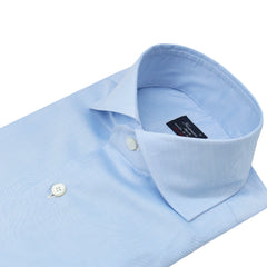 Classic Napoli cotton shirt Sea Island White and Light Blue