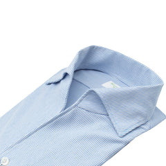 Camicia classica Napoli in jersey a righe blu con collo ustica