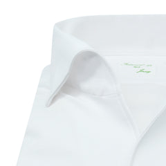 Classic Napoli shirt in white cotton jersey ustica collar