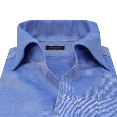 Classic regular shirt Naples collar Ustica cotton and linen. Carlo Riva fabric