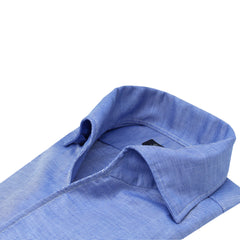 Classic regular shirt Naples collar Ustica cotton and linen. Carlo Riva fabric