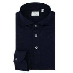 Orlando cotton and cashmere polo shirt. Blue or black